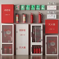 Essential Fire Safety Equipment Including Extinguishers Hydrants Cabinets and Signs 3d model