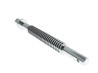 Stainless Steel Mechanical Component with Coiled Spring and Cylindrical Ends 3d model