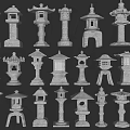 Traditional Stone Outdoor Lights Featuring Various Designs For Garden Decoration