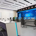 modern command center police command center 3d model