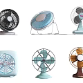Collection Of Air Conditioning Fans Featuring Various Colors And Different Styles