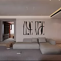 Modern Living Dining Room Interior With Brown Sofa Dining Table Wooden Floor And Large Window View