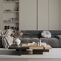 Modern three-seat sofa 3d model