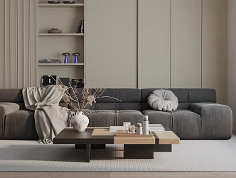 Modern three-seat sofa 3d model