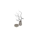 Elegant White Ceramic Vases With Golden Branch Decor For Home Interior Design