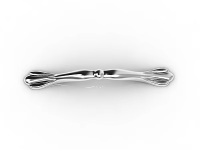 Silver Metal Cabinet Handle With Modern Curved Design And Decorative Ends For Kitchen Cabinets 3d model