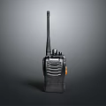 Black Walkie Talkie Electronic Device with Long Antenna and Functional Buttons