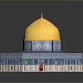 Iconic Domed Building Design With Golden Dome Blue Base Decorative Patterns And Ornate Arches