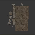 Textured Natural Wooden Board With Scattered Stone Pieces On White Background