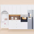 Modern Entryway Cabinet And Side Cabinet With Hanging Area Decorative Items And Drawers