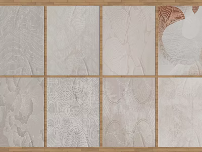 Stylish Square Rugs With Various Textures Patterns And Neutral Tones For Home Decor 3d model