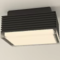 Modern Square Black Ceiling Light With White Lampshade And Sleek Striped Design