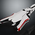 Futuristic White Red Sleek Spaceship Design For Cosmic Exploration And Travel