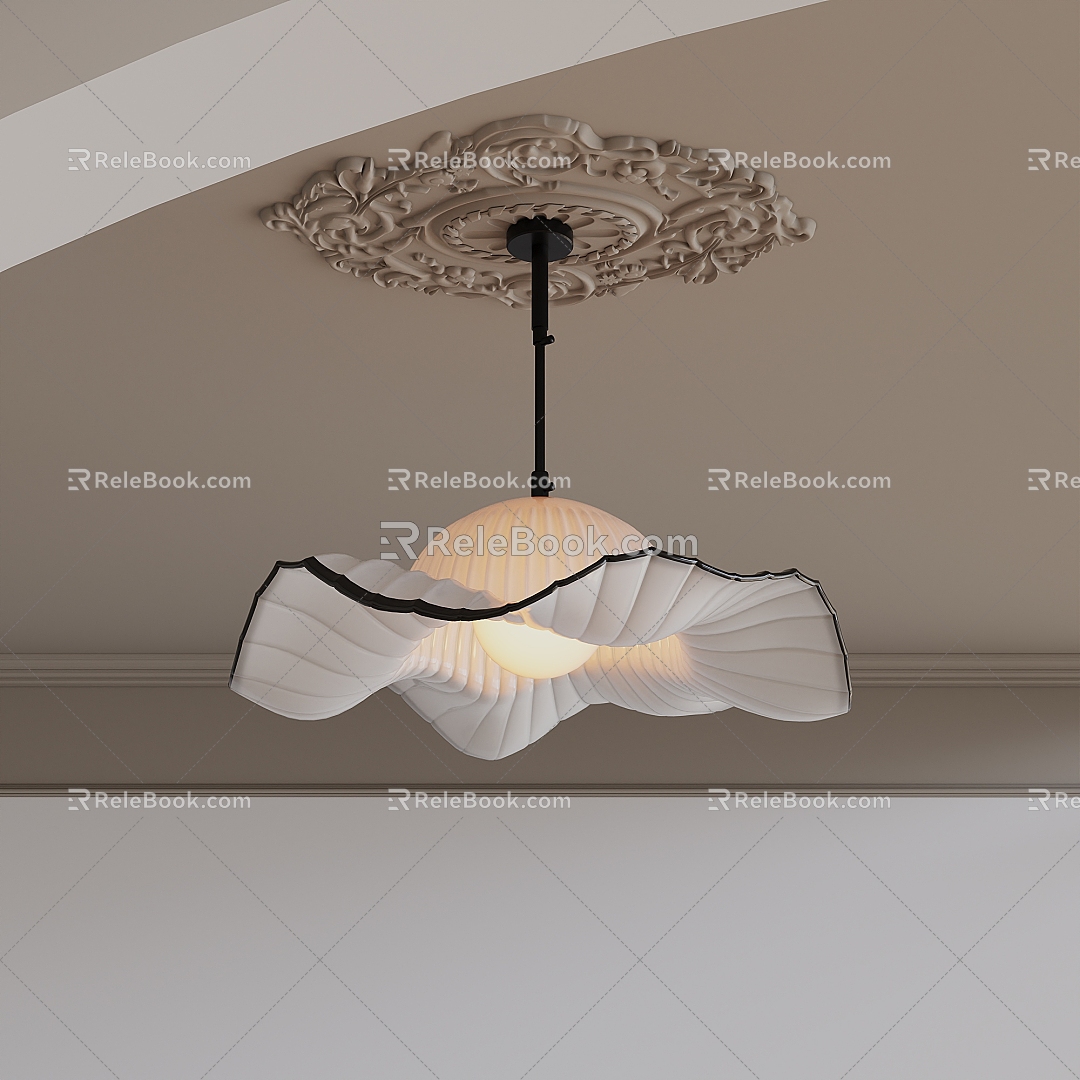 medieval glass hat chandelier 3d model