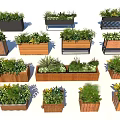 Variety of Bonsai Potted Plants in Wooden and Metal Planters for Home Decor
