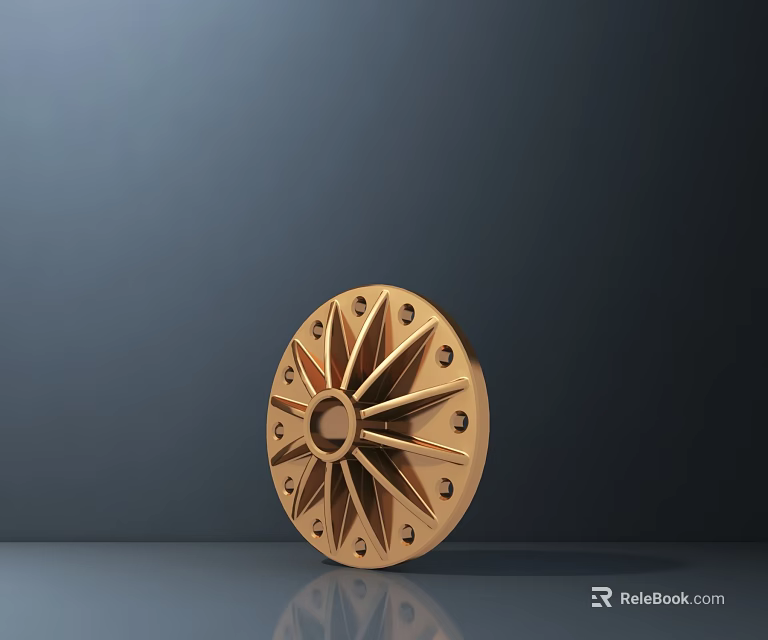 Road Infrastructure Component with Golden Circular Star Shaped Design for Urban Use 3d model