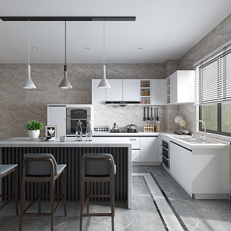 Open kitchen Modern kitchen 3d model