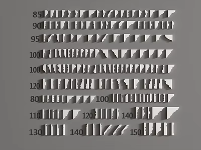 Gypsum Cornice Collection Featuring Various Sizes and Design Options for Interior Decoration 3d model