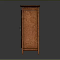 Classic Wooden Storage Cabinet With Two Doors And Black Handles Design