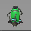Futuristic Green Sci Fi Mechanical Container With Pipes Support Base And Glowing Accents 3d model
