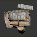Woven Storage Basket With Towels And Rolled Items For Household Use