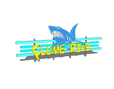 Modern Signboard Theme Park Shark Aquarium Logo 3d model