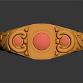 Exquisite Golden Jewelry Ring With Red Gemstones And Intricate Carved Design