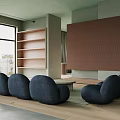 Modern Apartment Interior With Marble Table Black Chair And Magazine