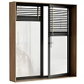 Casement Windows With Various Designs Wooden Frames And Black Metal Glass Panels