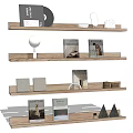 Modern simple wall shelf bookshelf 3d model