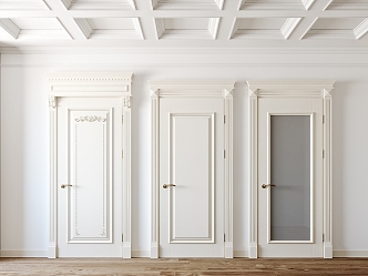 European-style single door 3d model