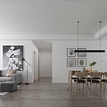 Modern Living Dining Room Interior Design With Grey Sofa Geometric Rug And Large TV