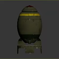 Military Green Bomb With Yellow Stripe Red Top And Base Stand Structure