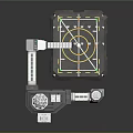 Cartoon Sci Fi Scene With Futuristic Tower Platform Circular Dome Runway And Geometric Design