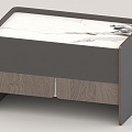 Rock Board Bedside Table Light Luxury Bedside Table 3d model