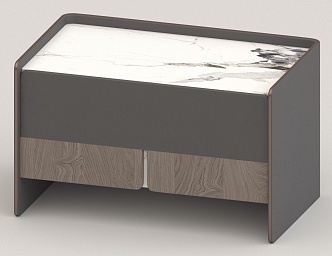 Rock Board Bedside Table Light Luxury Bedside Table 3d model