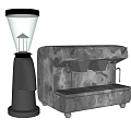 Stylish Modern Kitchen Appliances With Black And Gray Coffee Machines