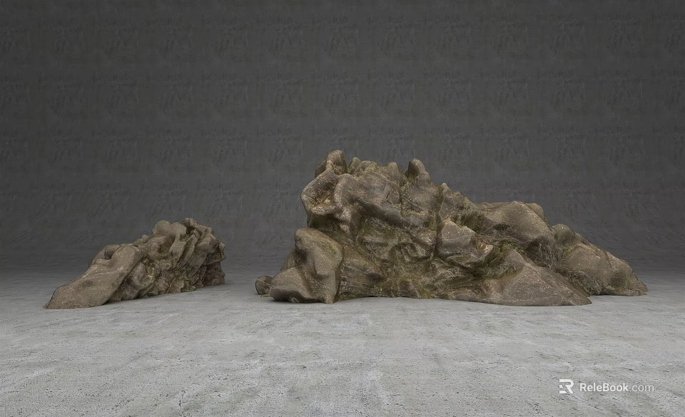 Natural Stone And Wood Decorative Elements For Home Interior Design 3d model