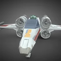 Detailed Spacecraft Model with Engines Cockpit and Weapons for Aerospace Exploration