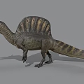 Sail Backed Dinosaur 3D Model With Long Snout And Open Mouth