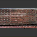 Building Structure With Red Brick Wall And Red Decorative Base Design Element