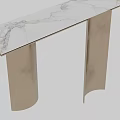 Elegant Modern Table With Cylindrical Golden Legs And White Marble Tabletop 3d model
