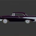 Purple Classic Car With Streamlined Body Chrome Accents And Red Interior
