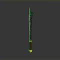 Stunning Decorative Sword With Black Blade And Red Yellow Hilt Design