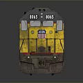 Union Pacific Yellow and Gray Locomotive With Number 9042 Exterior View