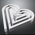 White Heart Shaped 3D Design Fashion Apparel Clothing Accessories