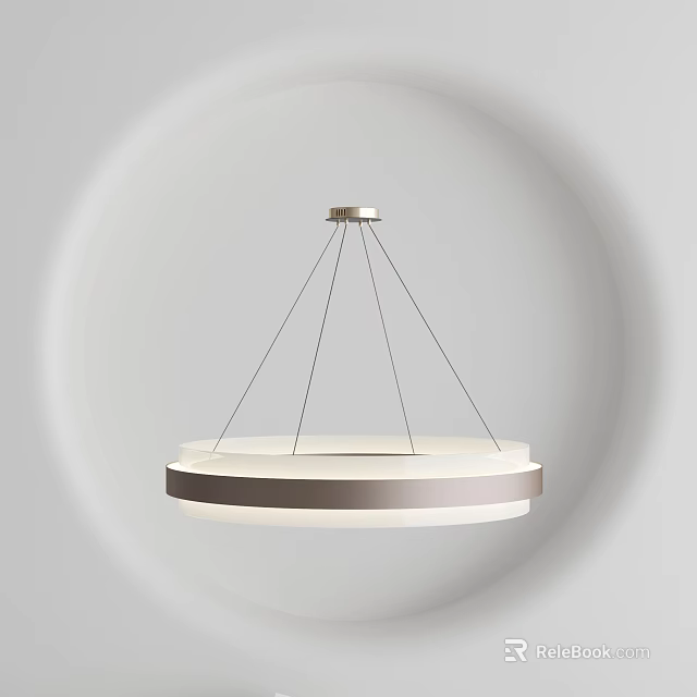 Modern Circular Double Layered Pendant Light With Hanging Design For Home 3d model