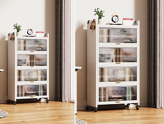 Modern Steel Bookshelf Storage Rack Multi-functional Household Storage Cabinet Steel Children's Bookcase Steel Bookcase Steel Bookcase Children's Bookcase Steel Side Cabinet Storage Cabinet 3d model