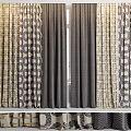 Stylish Curtains With Geometric Patterns And Neutral Tones For Home Interior Design