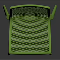 Modern Green Plastic Chair With Perforated Mesh Back And Seat Design